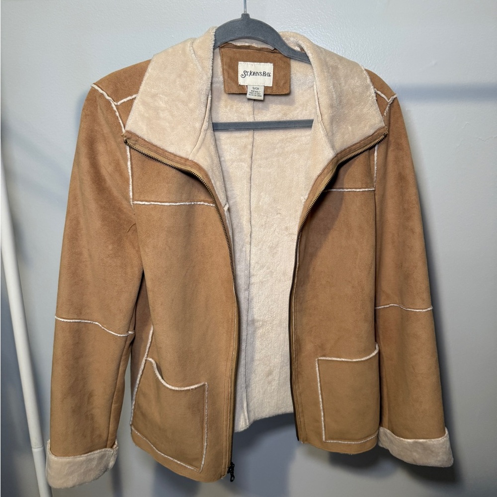 St. John's Bay Cream and Tan Teddy Jacket